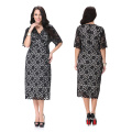 Premium material polyester wide range size women wear best selling sex black lace dress